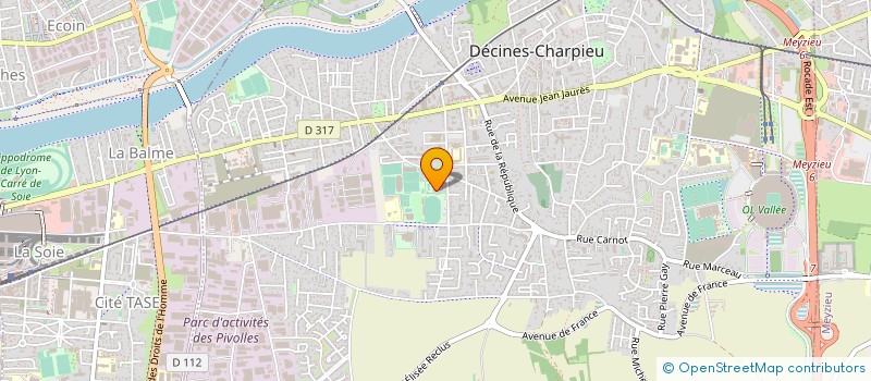 localisation de l'entreprise LES ATTELAGES D'OLIVIA  DECINES-CHARPIEU