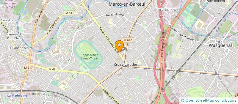 localisation de l'entreprise LES AVOCATS DU CROISE à MARCQ-EN-BARŒUL