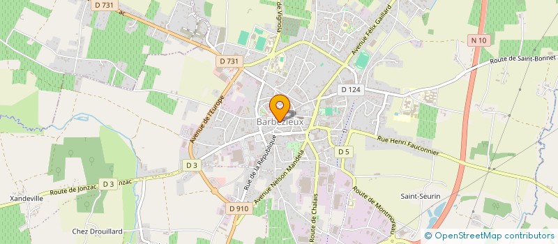 localisation de l'entreprise LES BARBEZIVALES  BARBEZIEUX-SAINT-HILAIRE