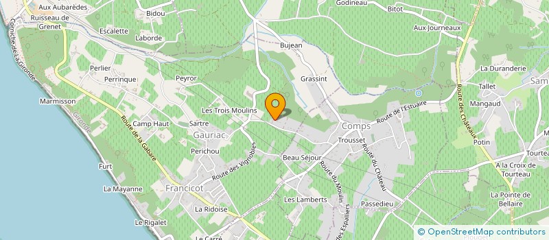 localisation de l'entreprise LES BEDEVOLES DE L'ESTUAIRE  GAURIAC