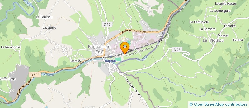 localisation de l'entreprise LES BERGES DU CELE  BAGNAC-SUR-CELE