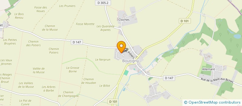 localisation de l'entreprise LES BICHOUS à BOUTIGNY-PROUAIS