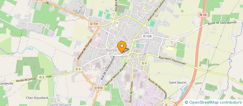 localisation de l'entreprise LES BLEUETS  BARBEZIEUX-SAINT-HILAIRE