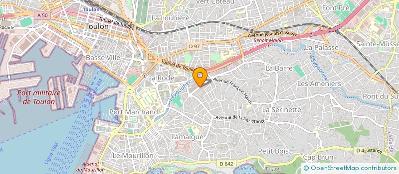 localisation de l'entreprise LES BLEUETS AMBULANCES  TOULON