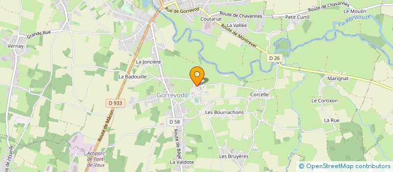 localisation de l'entreprise LES BLEUS ET BLANCS DE GORREVOD, MAJORETTES à GORREVOD