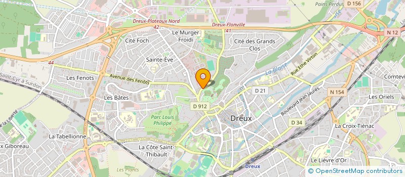 localisation de l'entreprise LES BLOUSES ROSES, ANIMATION LOISIRS A L'HOPITAL, ALH - COMITE DE DREUX à DREUX