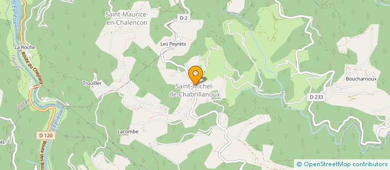 localisation de l'entreprise LES BOBINES, ASSOCIATION DE PREFIGURATION DE SCIC  SAINT-MICHEL-DE-CHABRILLANOUX