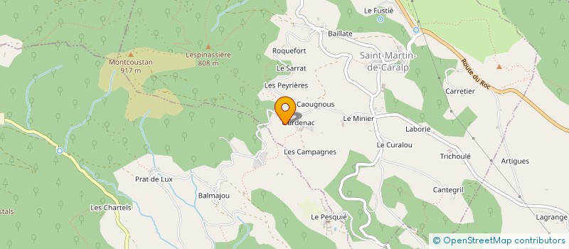 localisation de l'entreprise LES BOIS BARGUILLEROIS SARL à SAINT-MARTIN-DE-CARALP