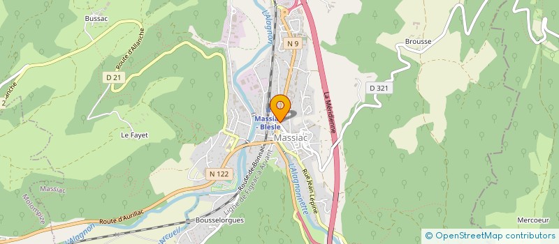 localisation de l'entreprise LES BONHEURS DE SOPHIE à MASSIAC