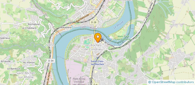 localisation de l'entreprise LES BORDS DU RHONE  LES ROCHES-DE-CONDRIEU