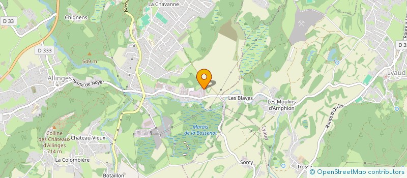 localisation de l'entreprise LES BOSSES à ALLINGES