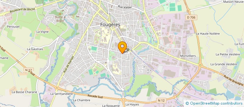 localisation de l'entreprise LES BOUCHERIES DU BOCAGE  FOUGERES