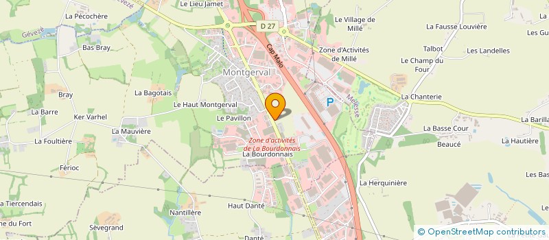 localisation de l'entreprise LES BOUCHERS DE MONTGERVAL à LA MEZIERE