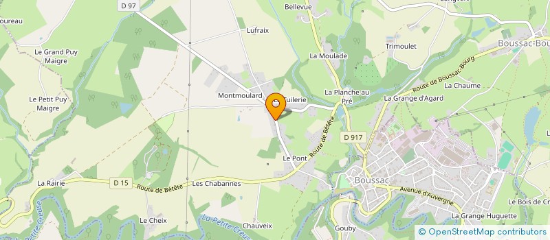 localisation de l'entreprise LES BOUDIS  BOUSSAC-BOURG