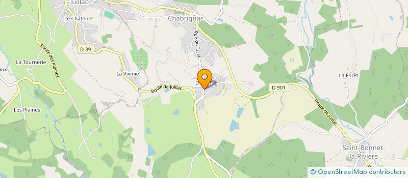 localisation de l'entreprise LES BOUQUETS BLEUS  CHABRIGNAC