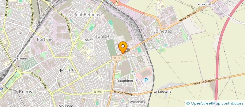 localisation de l'entreprise LES BRONZES ET ALLIAGES DE CHAMPAGNE à REIMS