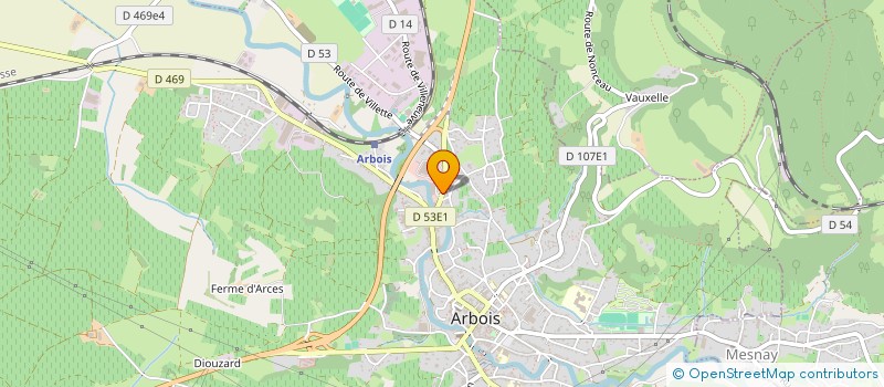 localisation de l'entreprise LES BRUYERES 39 à ARBOIS