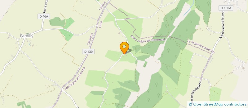 localisation de l'entreprise LES BRUYERES DE LA HERISSONNIERE à SAINT-AUBIN-DE-BONNEVAL