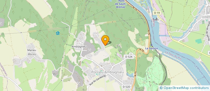 localisation de l'entreprise LES BURGERS MONIN  PORCIEU-AMBLAGNIEU