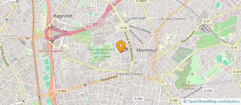 localisation de l'entreprise LES BUTTES A MOREL à MONTREUIL