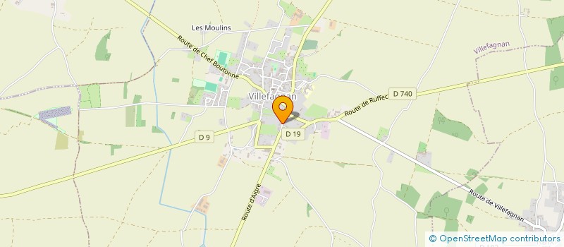 localisation de l'entreprise LES CAGOUILLES GUIDONNEES  VILLEFAGNAN