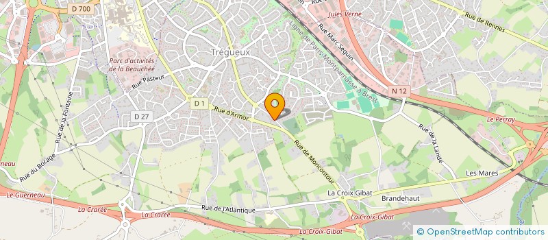 localisation de l'entreprise LES CAILLOUX  TREGUEUX