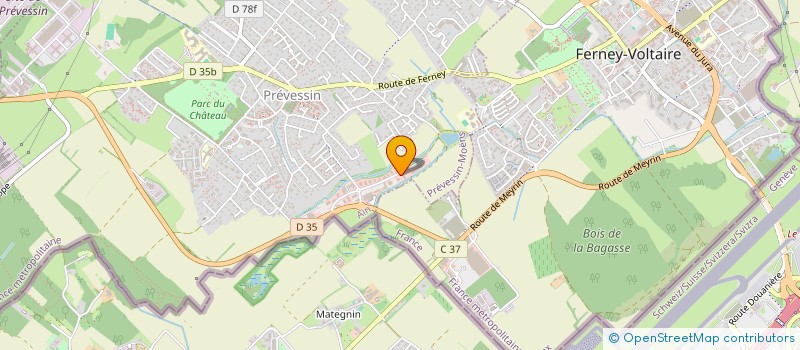 localisation de l'entreprise LES CAPUCINES à PREVESSIN-MOENS