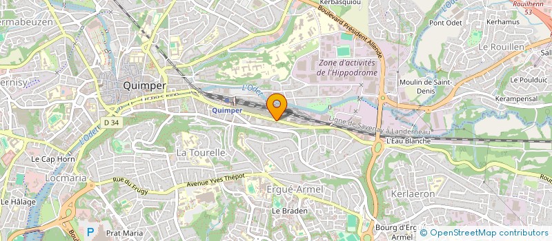 localisation de l'entreprise LES CAROLINES à QUIMPER