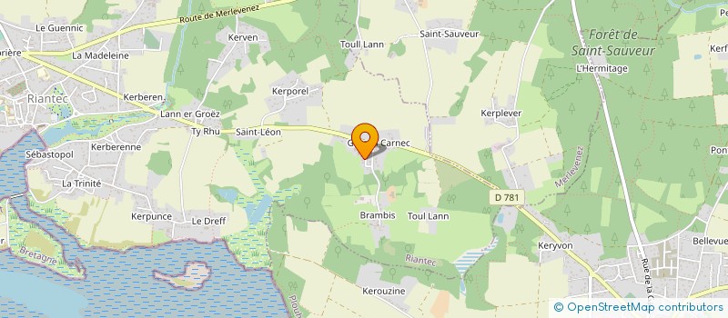 localisation de l'entreprise LES CARREAUX D'ALAN  RIANTEC