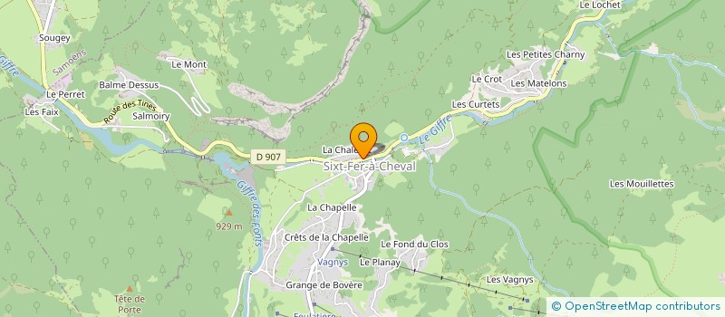 localisation de l'entreprise LES CASCADES  SIXT-FER-A-CHEVAL