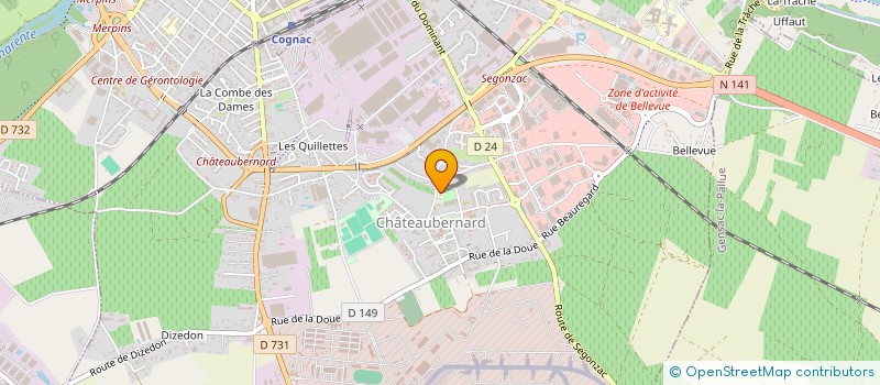 localisation de l'entreprise LES CASTELBALADINS à CHATEAUBERNARD