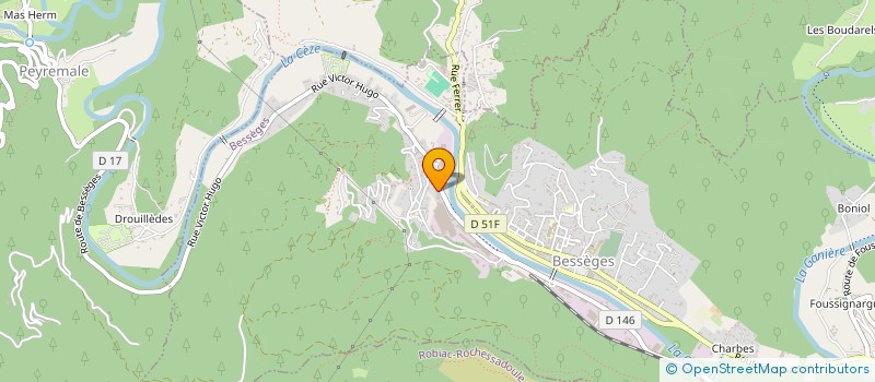 localisation de l'entreprise LES CAUSERIES DU BORD DE CEZE  BESSEGES