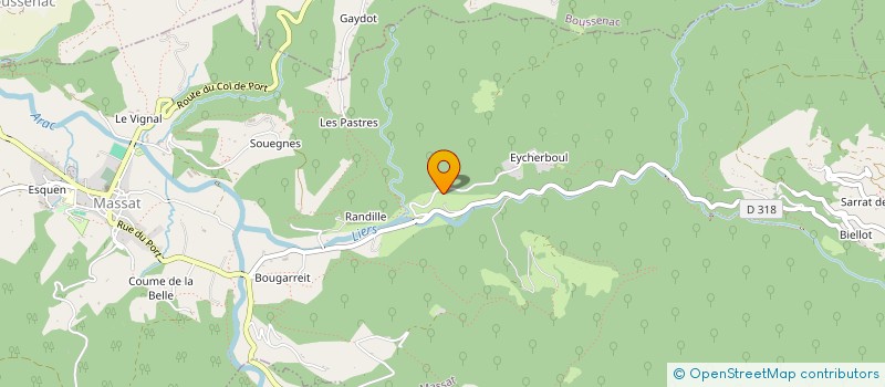 localisation de l'entreprise LES CAVALIERS DE L'ETANG DE L'HERS à MASSAT