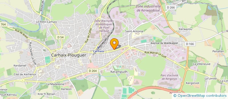 localisation de l'entreprise LES CAVES DE KERVEN à CARHAIX-PLOUGUER