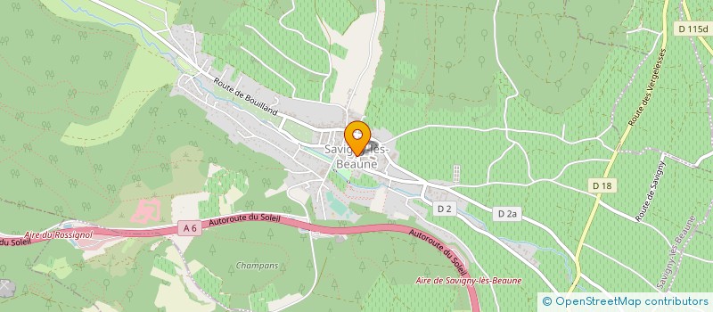 localisation de l'entreprise LES CAVES DE L'ORANGERIE à SAVIGNY-LES-BEAUNE