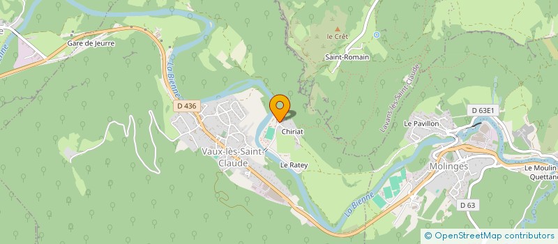 localisation de l'entreprise LES CAVES MARTIN à VAUX-LES-SAINT-CLAUDE