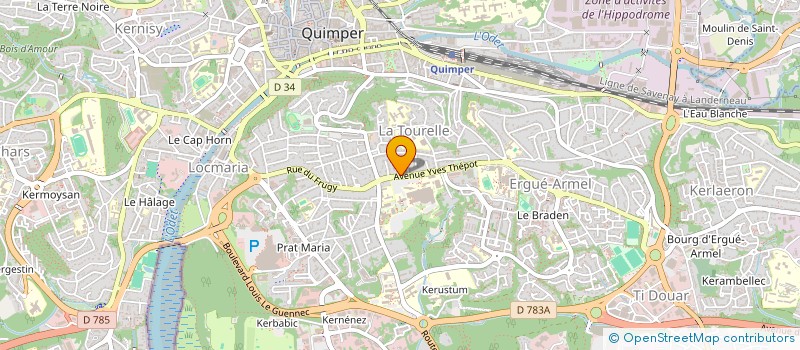 localisation de l'entreprise LES CERFS VOLANTS DE GOULVEN à QUIMPER