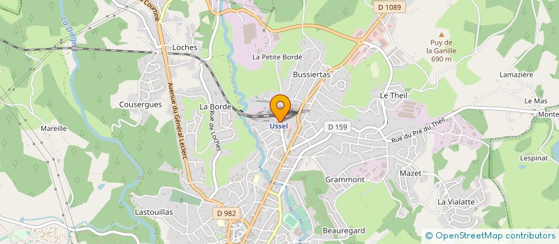 localisation de l'entreprise LES CHABOTTES SARL  USSEL