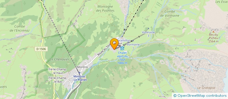 localisation de l'entreprise LES CHALETS DES ROSES  CHAMONIX-MONT-BLANC