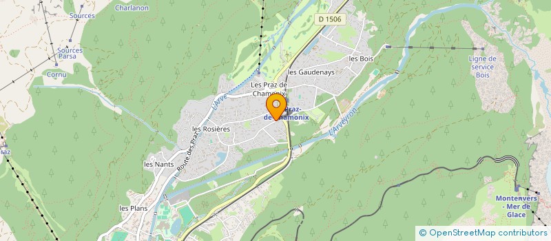 localisation de l'entreprise LES CHALETS DES TINES à CHAMONIX-MONT-BLANC