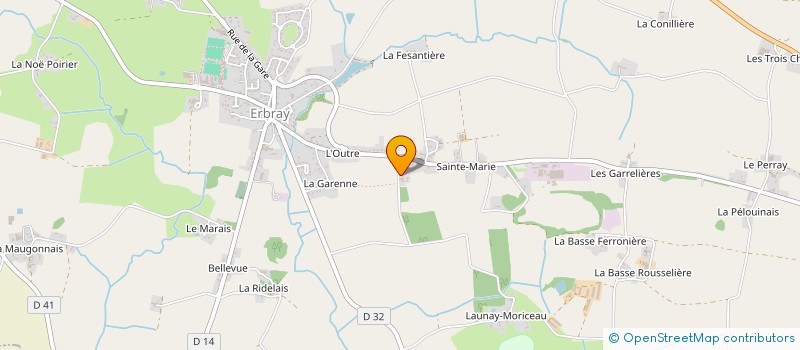 localisation de l'entreprise LES CHAMPS CERISIERS  ERBRAY