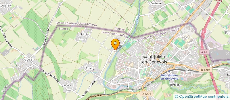 localisation de l'entreprise LES CHAMPS D'AIRE  SAINT-JULIEN-EN-GENEVOIS