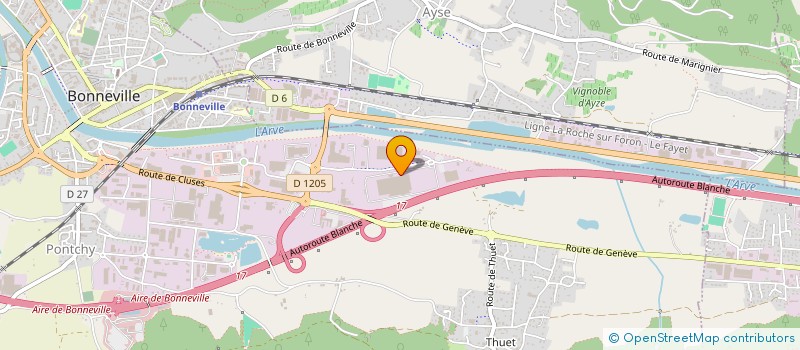 localisation de l'entreprise LES CHAMPS PLANS  BONNEVILLE