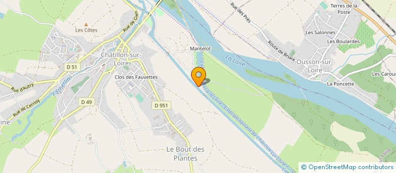 localisation de l'entreprise LES CHANVRIERS DU BERRY  CHATILLON-SUR-LOIRE