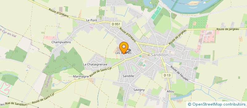 localisation de l'entreprise LES CHARMILLES à SANDILLON