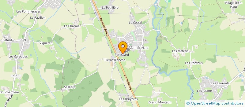 localisation de l'entreprise LES CHARMILLES DE L'AIN à MALAFRETAZ
