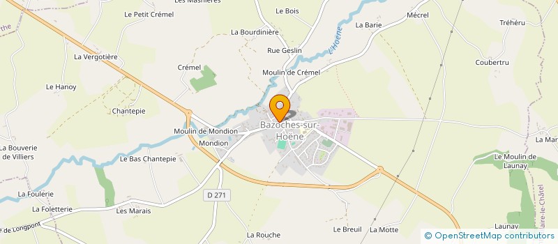 localisation de l'entreprise LES CHARMILLES SARL à BAZOCHES-SUR-HOENE