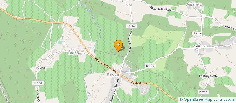 localisation de l'entreprise LES CHARPENTIERS D'UZES  AIGALIERS