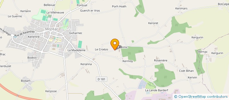 localisation de l'entreprise LES CHARPENTIERS DE BRETAGNE à MOREAC
