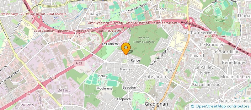 localisation de l'entreprise LES CHATAIGNIERS  GRADIGNAN